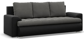 Tokio kanapéágy, bársony + műbőr, szürke - fekete