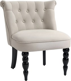 HOMCOM Vintage Relax Fotel Kárpitozott Szék - Bézs+Fekete, 67 x 67 x 78 cm | Aosom