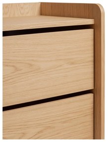 Natúr színű magas komód tölgyfa dekorral 80x82 cm Wrap – Bonami Selection