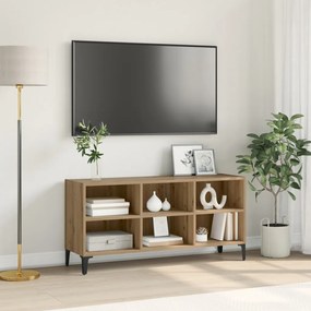 TV állvány Kézműves tölgy Szerelt fa, fém Közepes TV állvány