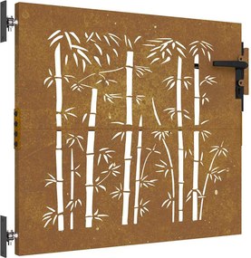 vidaXL bambuszmintás corten acél kerti kapu 85 x 100 cm
