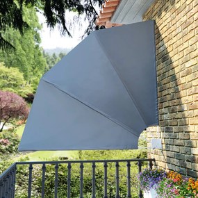 szürke összecsukható erkély oldalárnyékoló 210 x 210 cm