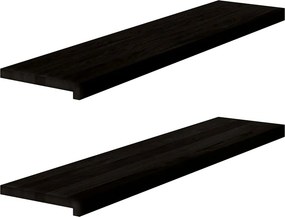 vidaXL lépcsőfokok 2 db Sötétbarna 110x30x2 cm tömör fa tölgyfa
