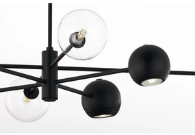 Jupiter 1996 - Csillár rúdon MOKA 4xGU10/10W/230V + 4xG9/10W/230V fekete/átlátszó