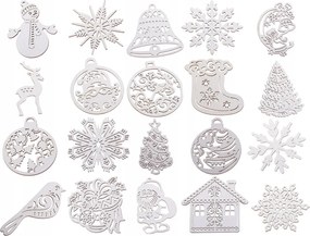 Fából készült karácsonyfadíszek karácsonyra 20 db medálok gömbök díszek