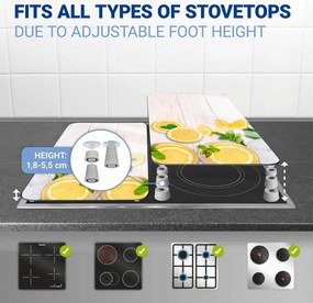 Edzett üveg tűzhely fedőlap szett 2 db-os 52x30 cm Lemons – Wenko