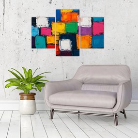 Kép - Színes négyzetek festménye (90x60 cm)