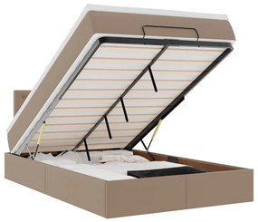 oszmán ágykeret matraccal cappuccino 120x200cm műbőrrel