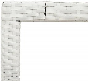 fehér polyrattan üveglapos kerti asztal 190 x 90 x 75 cm