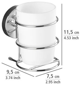 WENKO 20880100-Pohár VACUUM-LOC MILAZZO 7,5x11,5 cm fényes króm/fehér