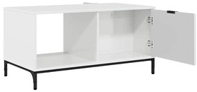 Dohányzóasztal Magasfényű fehér 90 x 49 x 46 cm Faanyag