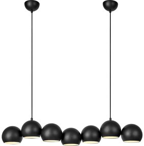 Markslöjd 108860 - Csillár zsinóron CUPOLO 7xE14/40W/230V fekete