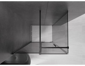 Mexen Velar, tolóajtós zuhanykabin 110 x 80 cm, 8mm szürke üveg, fekete matt, 871-110-080-41-70