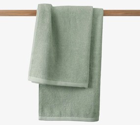 Goldea bordűr nélküli frottír törölköző és fürdőlepedő soft – zsályaszínű 50 x 100 cm