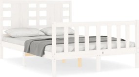 vidaXL fehér tömör fenyőfa ágy matrac nélkül 120 x 200 cm