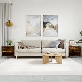2 db füstös tölgy szerelt fa dohányzóasztal 50 x 46 x 50 cm
