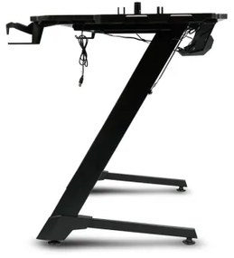 Gaming asztal SNAKE  LED RGB háttérvilágítással 100x60 cm fekete