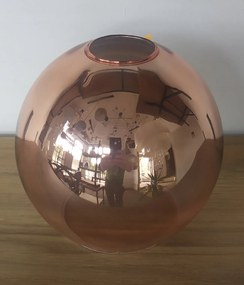 Lámpabúra üveg félgömb nyitott réz loft 15cm E27 lámpa csillár fali lámpa