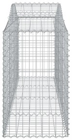 2 db íves horganyzott vas gabion kosár 200x50x80/100 cm
