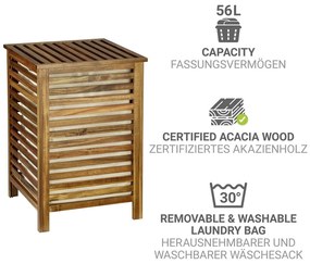 Sötét natúr színű fa szennyeskosár 56 l Fondi – Wenko