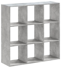 betonszürke szerelt fa könyvespolc 102 x 32 x 102 cm