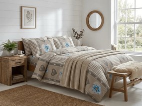 Krepp ágynemű HEART RETRO POLY barna Ágyneműhuzat mérete: 70 x 90 cm | 140 x 220 cm