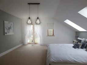 KÉSZLETKISÖPRÉS! Glimex Diamond drót búrás állítható függőlámpa fekete 2x E27