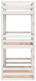 fehér tömör fenyőfa hármas emeletes ágy 80 x 200 cm