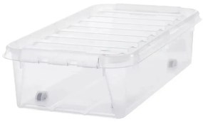 SmartStore tárolódoboz fehér klipszekkel éskerekekkel Classic, 31 l, 31 l