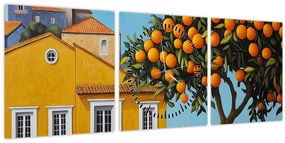 Kép - Narancsfa (órával) (90x30 cm)