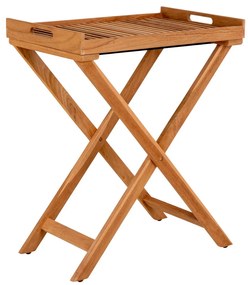 Rendo tálcás kisasztal, teak fa, natúr, 60x40x70 cm