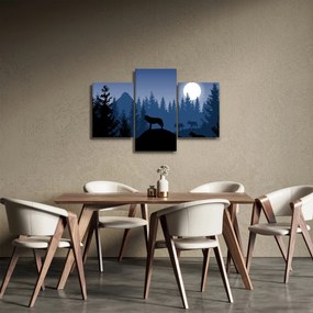Kép - Egy farkasfalka teliholdkor (90x60 cm)