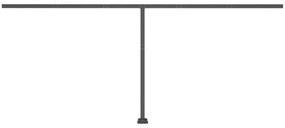 kék és fehér kézzel kihúzható póznás napellenző 500 x 350 cm