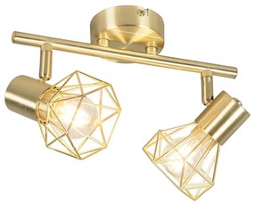 Art Deco spotlámpa sárgaréz, dönthető és forgatható, 2-lámpás - Mosh