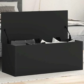 fekete szerelt fa tárolóláda 90 x 35 x 35 cm