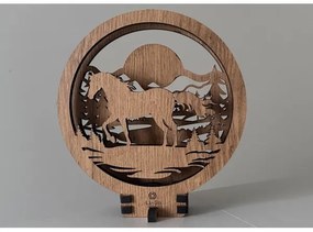 Li-Go 23598/DUB2 - LED Dimmelhető asztali díszlámpa LED/12W/230V 20x22 cm tölgy