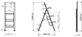 Fém háztartási létra 119 cm – Wenko