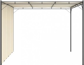 krémszínű kerti pavilon oldalfüggönnyel 3 x 3 x 2,25 m