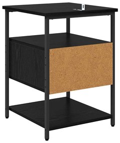 Éjjeliszekrény 2 pcs Musta tammi 40 x 42 x 56 cm Faanyag