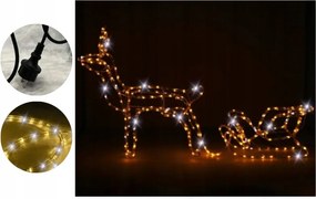 Rénszarvas Led szánnal Meleg fehér Flash (Hideg fehér) 9M