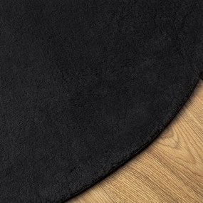 HUARTE fekete rövid szálú puha és mosható szőnyeg Ø 160 cm