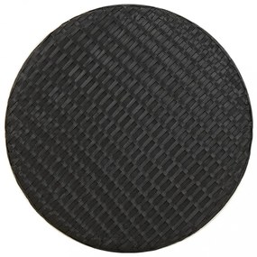 fekete polyrattan teázóasztal 45 cm
