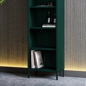 Könyvespolc MARIO, 500 x 1800 x 350 mm, Modern: palack zöld szín