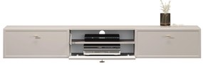 Lorini fali TV-szekrény 200 cm fiókokkal - kasmír / arany T-bar fogantyúk