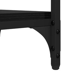Oldal asztal polcokkal Musta tammi 40 x 30 x 75 cm Faanyag