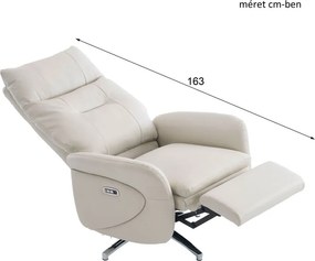 VASHOME Elektromos relaxációs fotel állítható háttámlávalés lábzsámollyal, USB töltővel, Bézs
