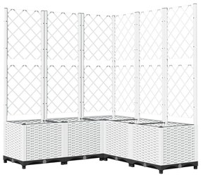 fehér polipropilén rácsos kerti ültetőláda 120 x 120 x 136 cm
