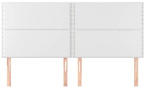 4 db fehér műbőr fejtámla 80 x 5 x 78/88 cm