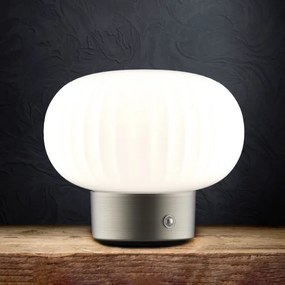 LED Dimmelhető érintős asztali lámpa LATTE LED/1,8W/5V USB 2000 mAh króm/fehér