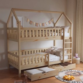Montessori emeletes ágy, természetes, VENITA TYP 2